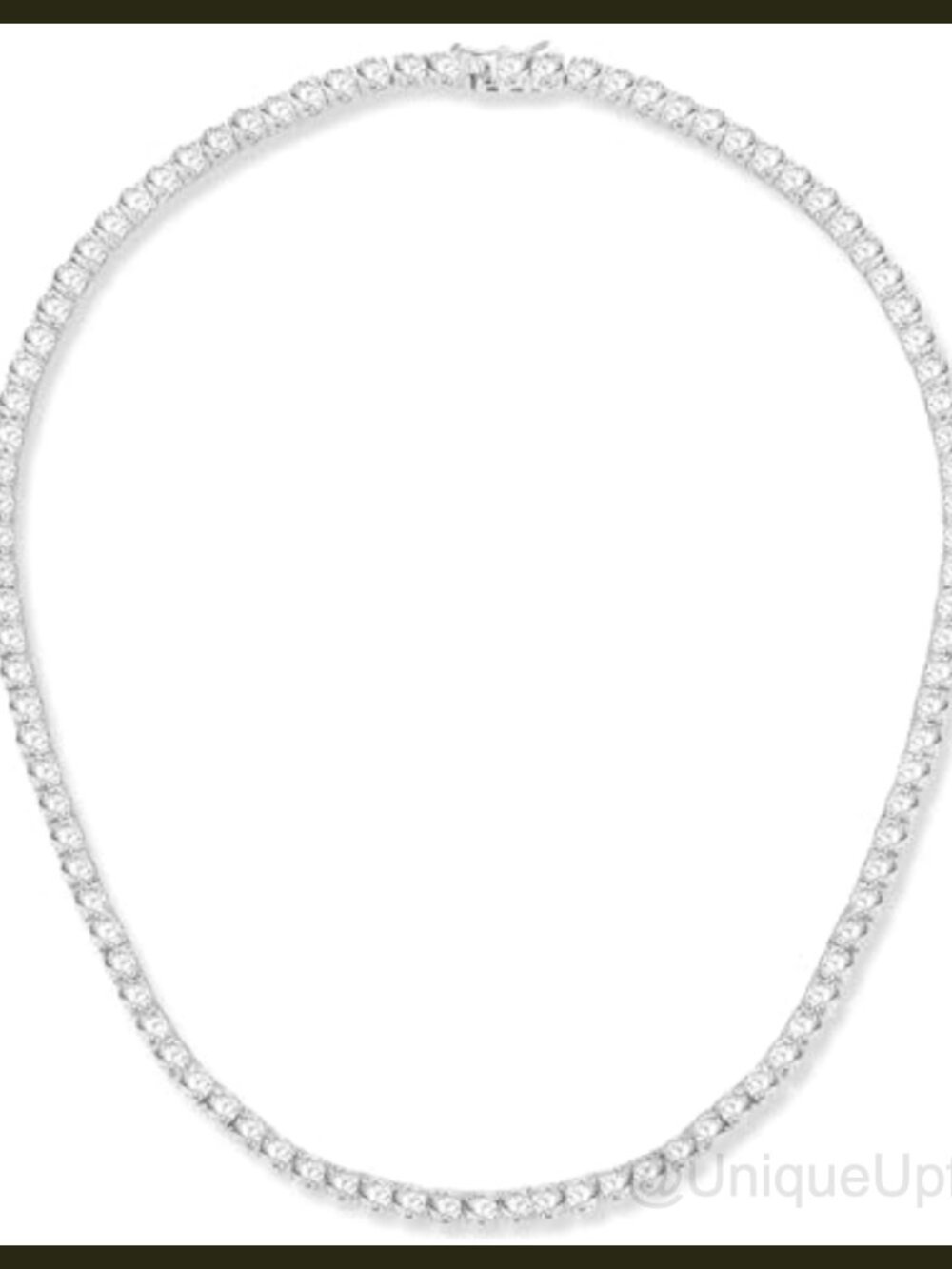 4mm Cubic Zirconia Tennis Necklace 18K White Gold Plated 16 Inch